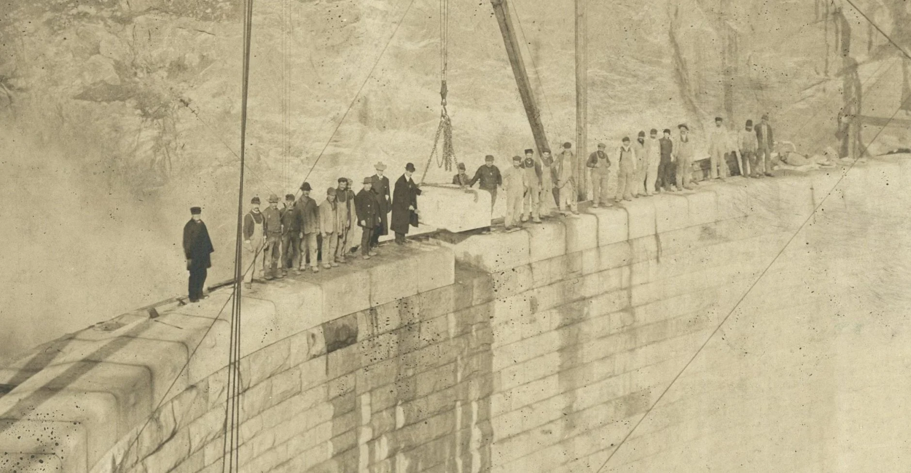 The Last Stone Laid to Complete the New Croton Dam