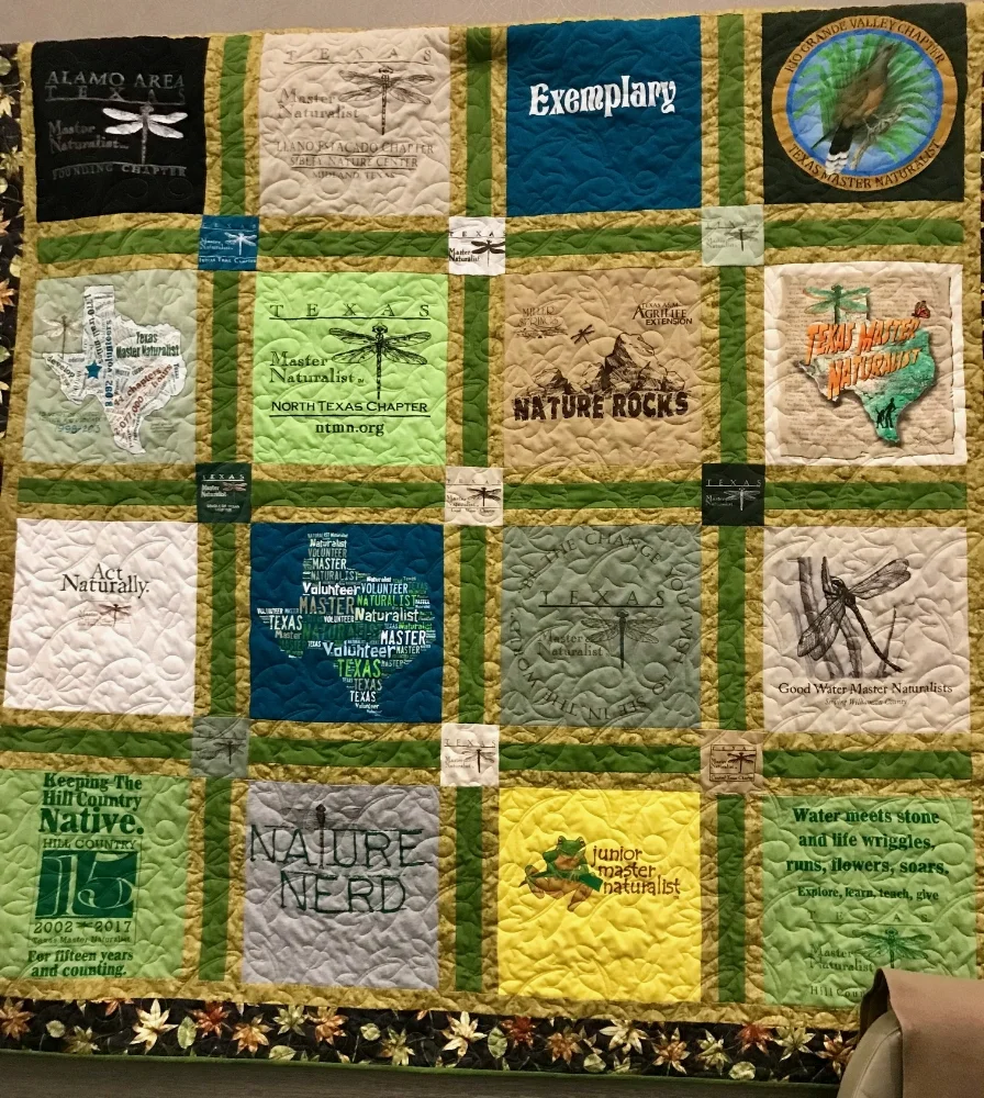 Amazing quilt created out of Chapter t-shirts…which square is your favorite?