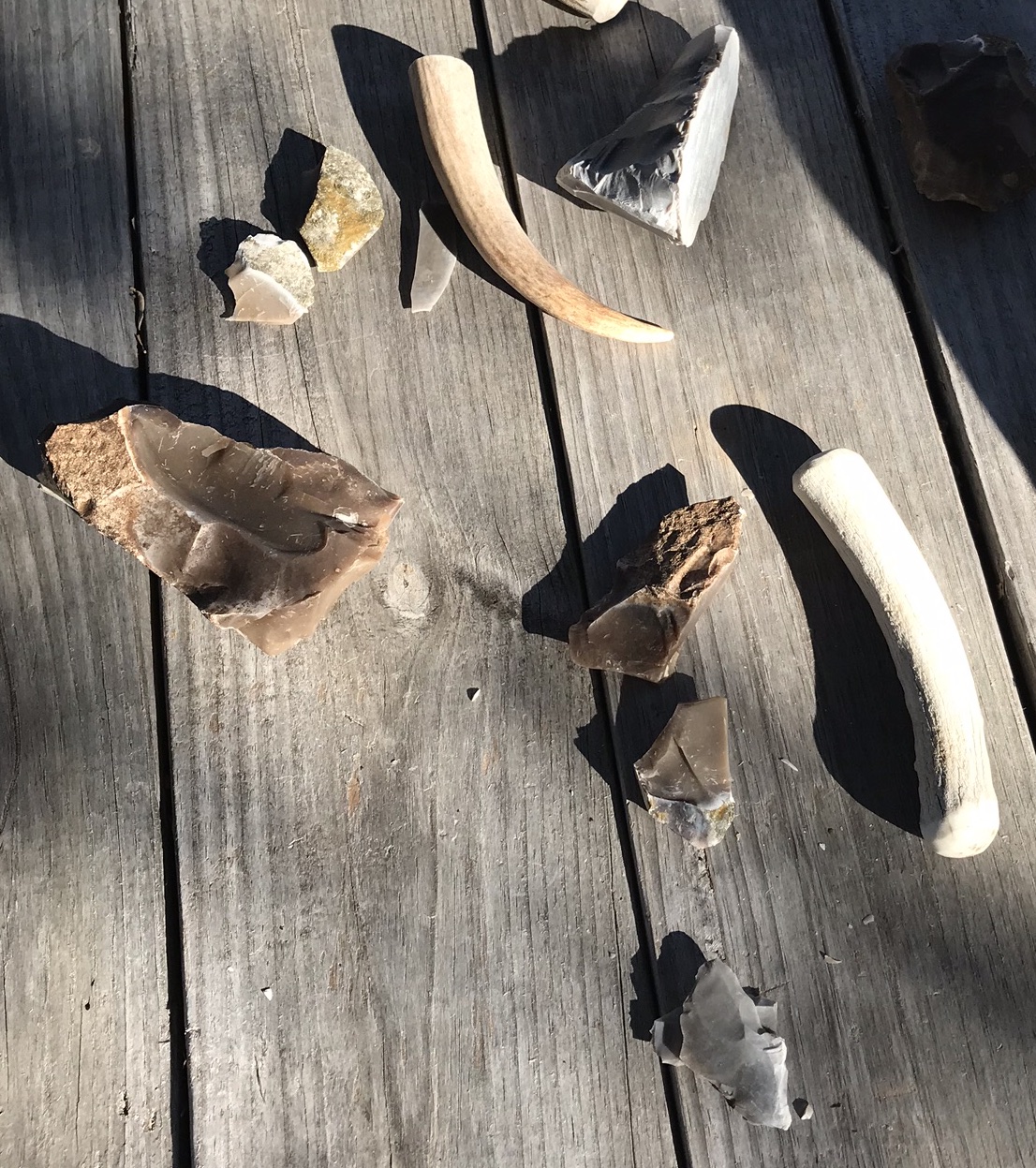 Flint flakes and knapping tools.jpeg