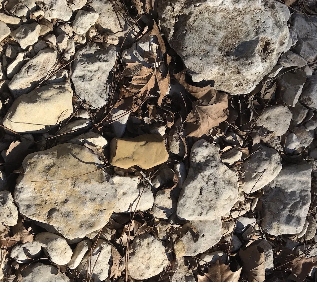Flint gravel in dry creekbed.jpeg