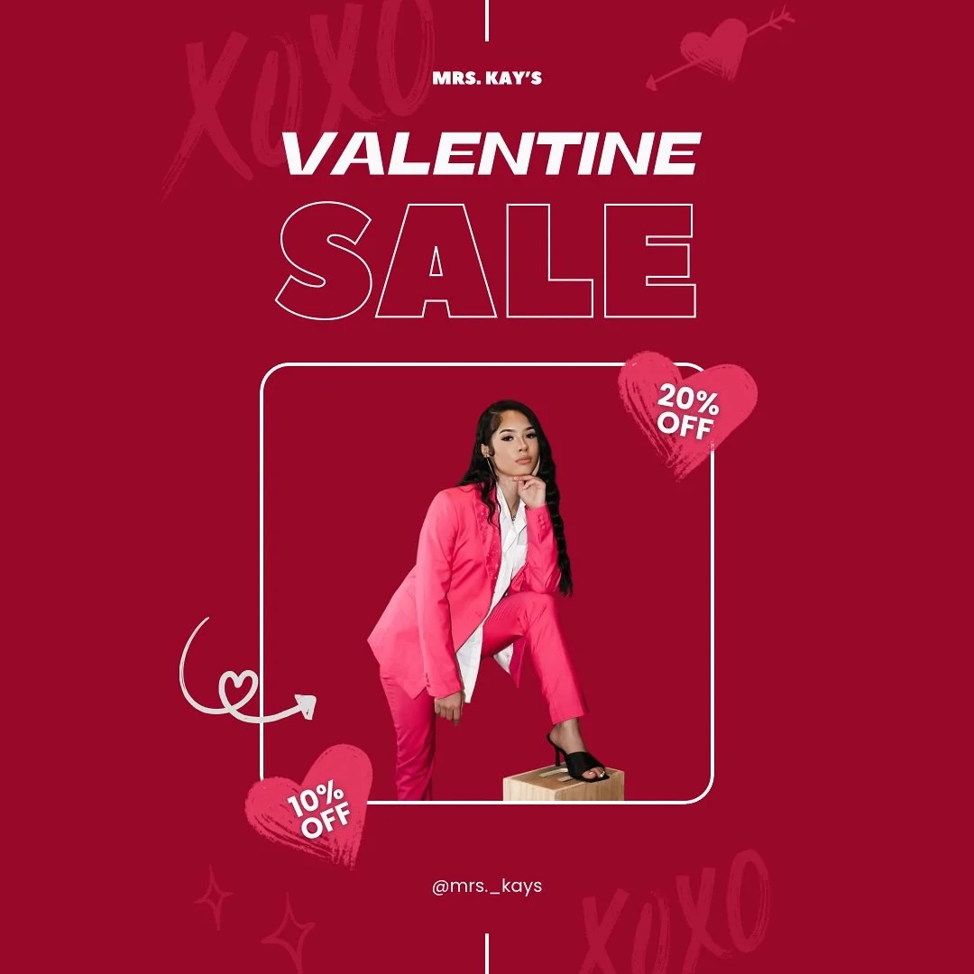 Roses are red, suits are pink, Mrs. Kay&rsquo;s got the deals you need&mdash;wink wink 😉💘🔥

Slide into style with 10-20% OFF our boldest looks this Valentine&rsquo;s season! Whether you&rsquo;re dressing to impress or just stealing hearts, we got 