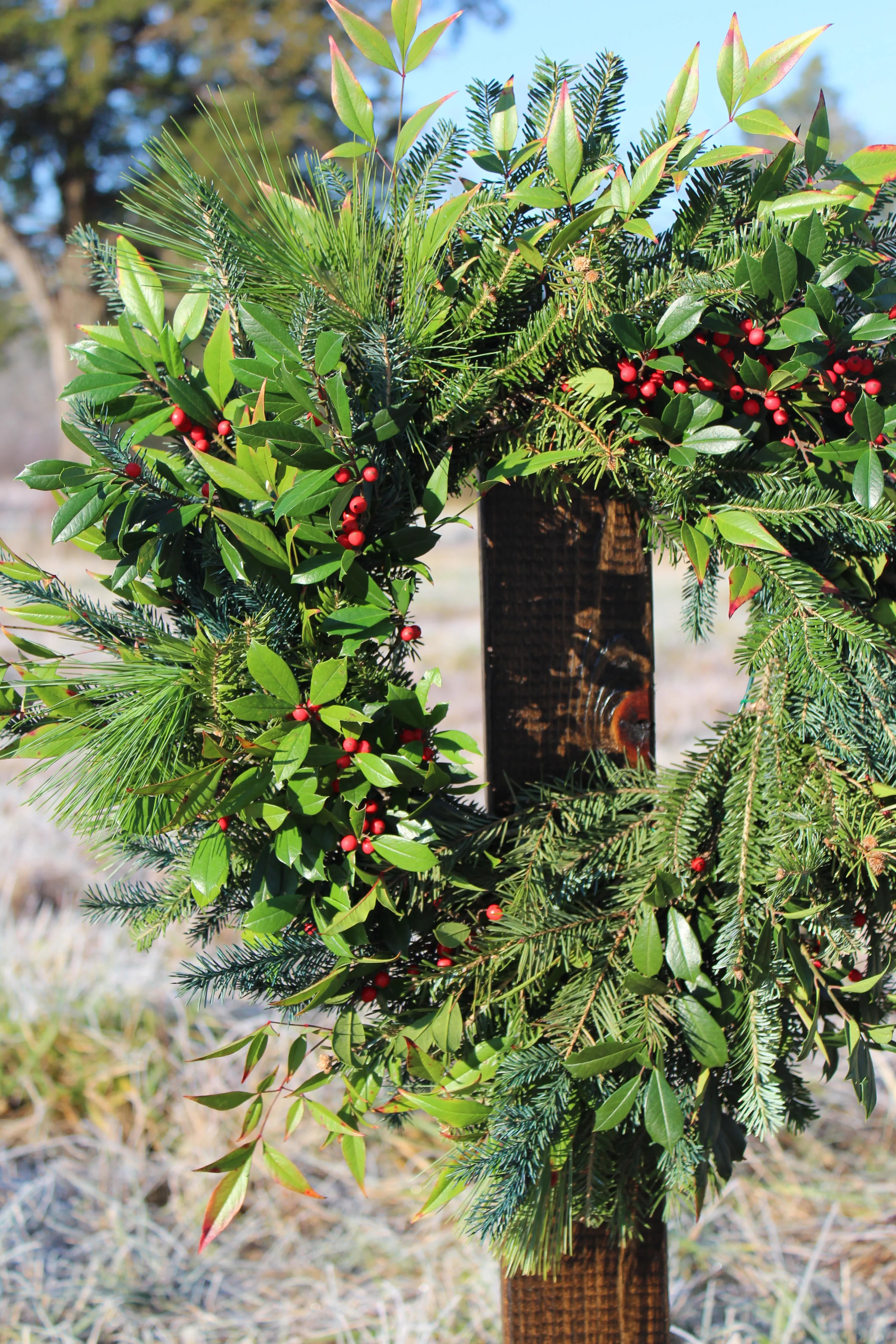 Pumpkin centerpieces are a favorite as a hostess gift or to adorn your Thanksgiving table. Fresh cut wreaths that I personally hand tie are one of my favorite things about winter. The wreaths not only smell amazing but will last you long past the holidays.