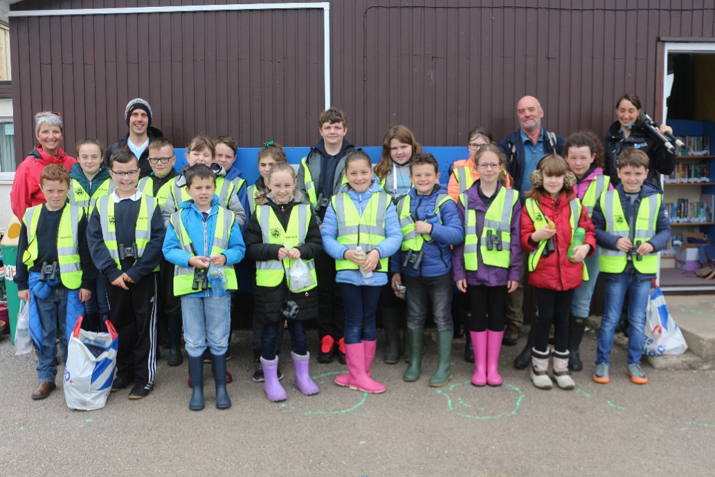 Kids at Thrumster Primary School prepare to visit wader habitats in Caithness (pic Eswyl Fell)