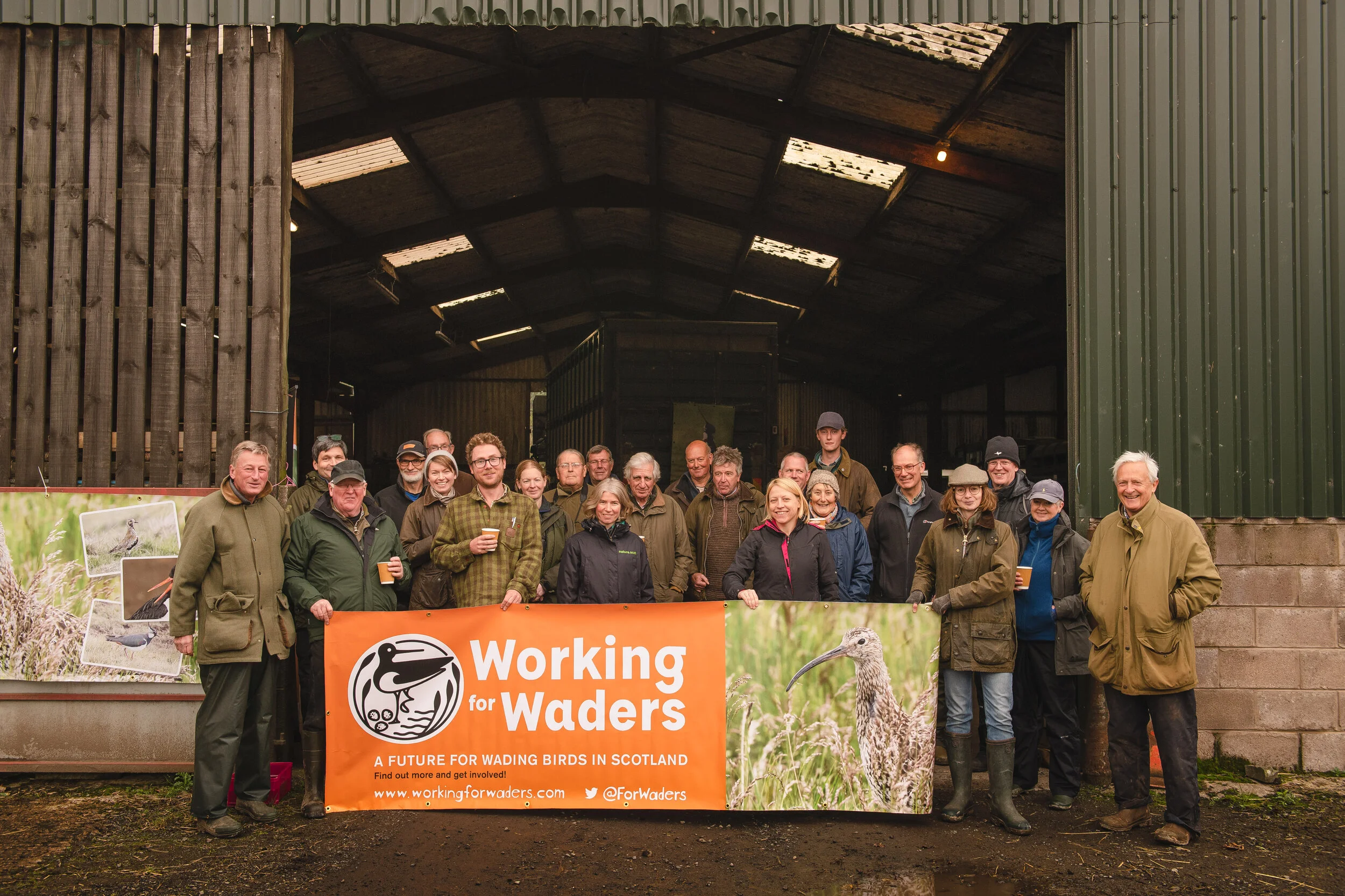 Farmers gathered to discuss wader conservation at Falnash Farm, near Hawick