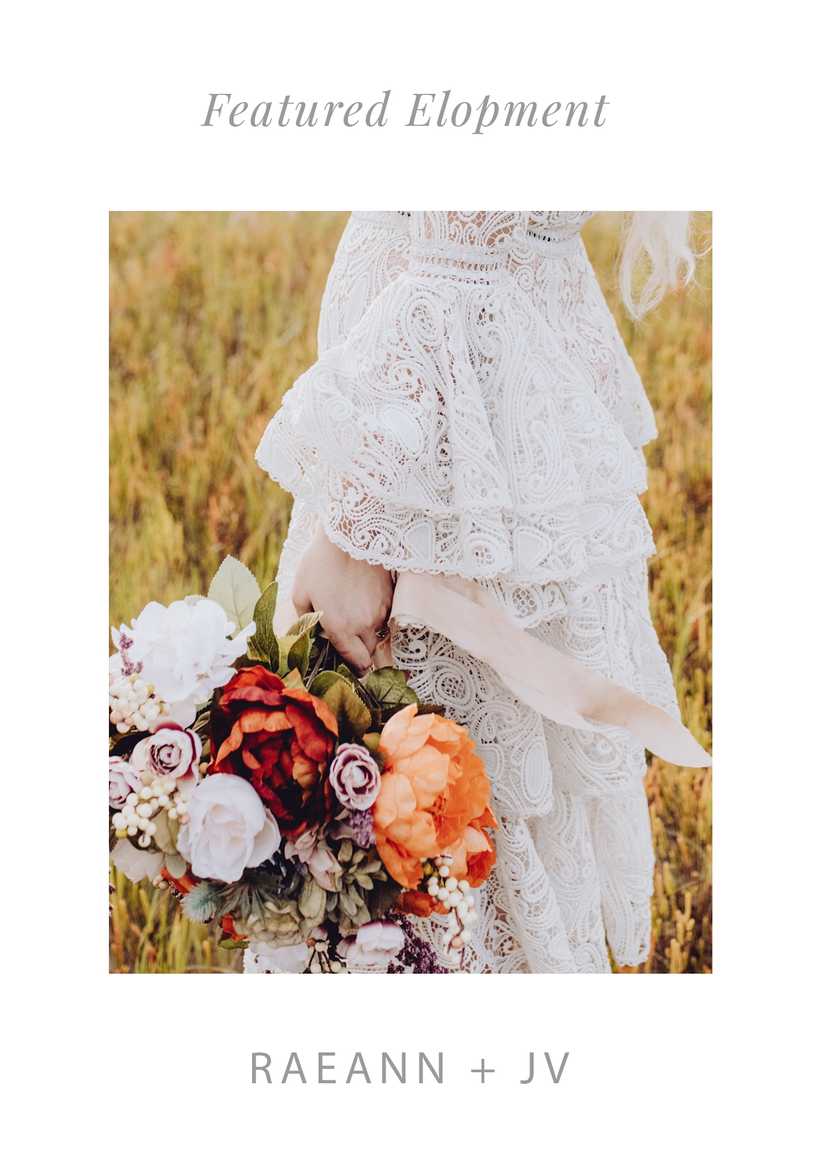 Featured Elopement - RaeAnn+JV