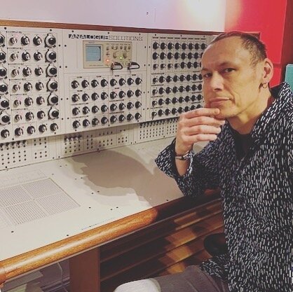Luke Slater contemplates his Colossus synth. .
.
#colossussynth
