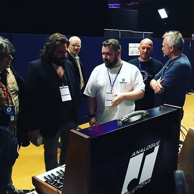 Matt Berry at the Analogue Solutions stand / .
.
#whatwedointheshadows #synths