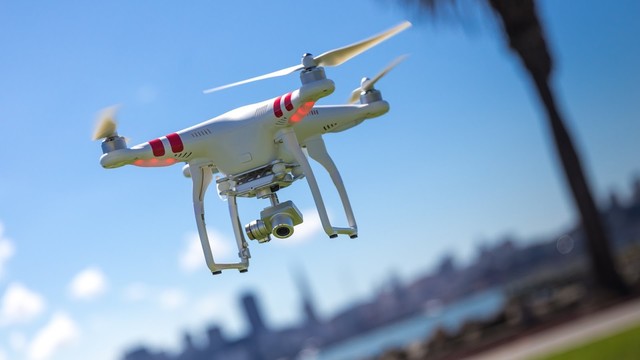 DJI™ Phantom 3 in flight.