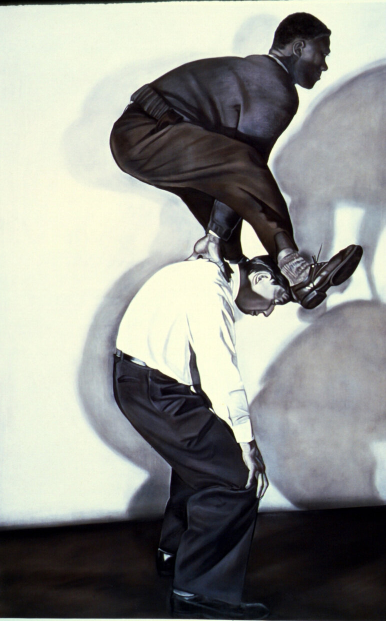 Hora Rapit Diem , 1999 Pastel on canvas 70½ x 47 inches