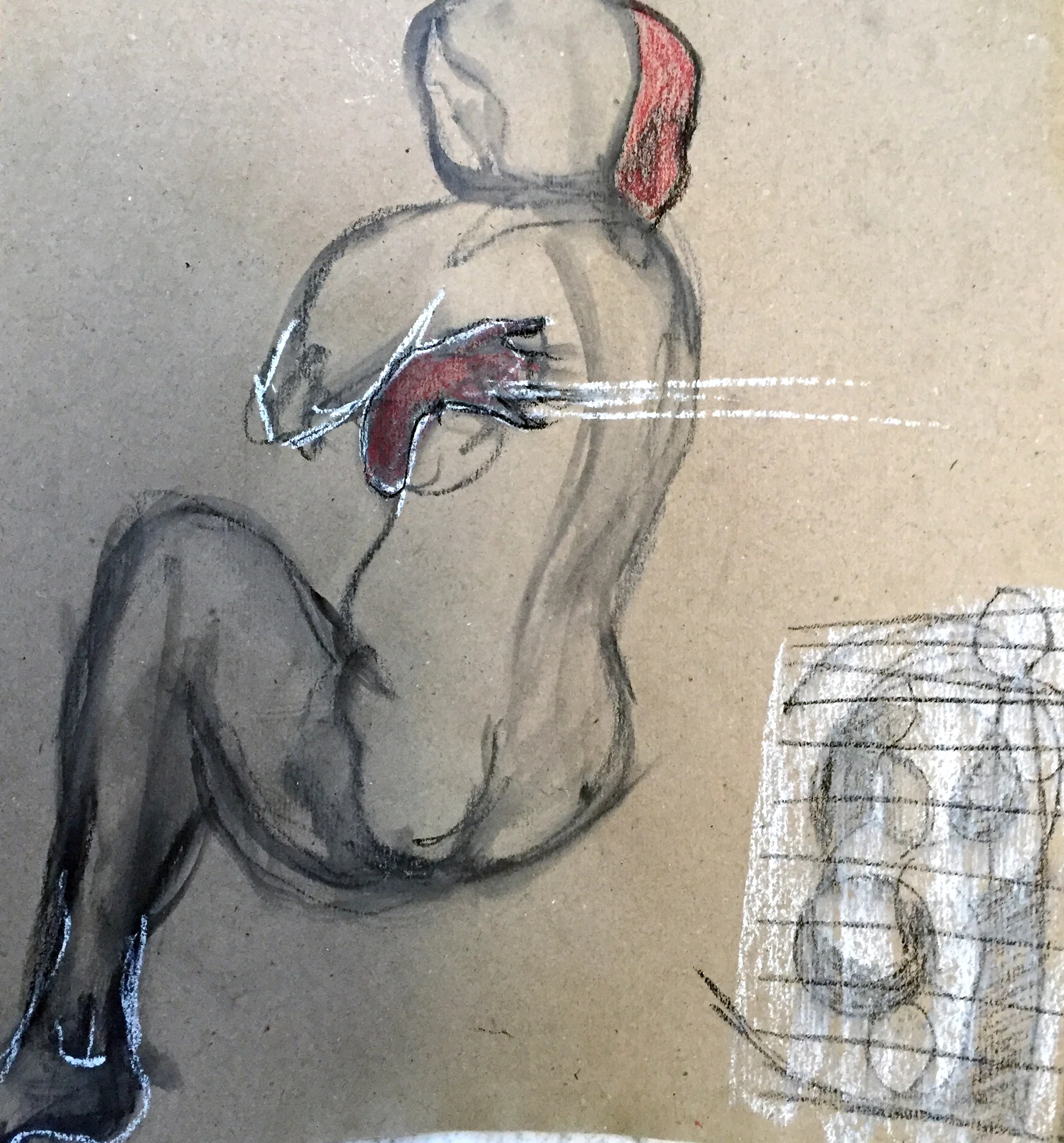 STUDY graphite, charcoal, kraft paper