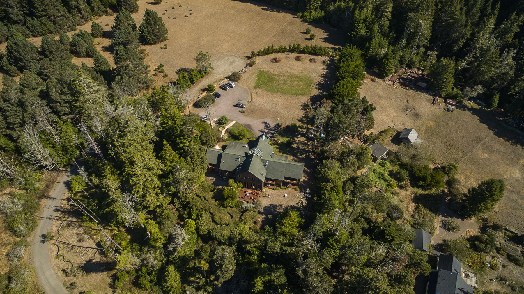 an aerial view of Brewery Gulch Inn