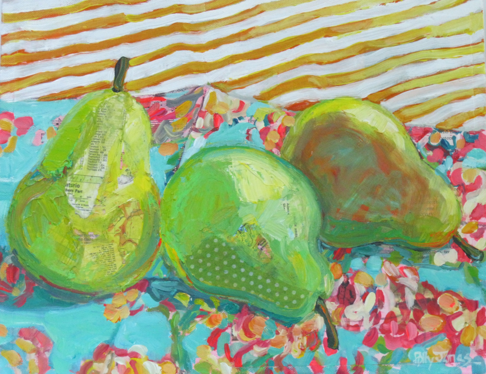 Pears on Blue Chintz