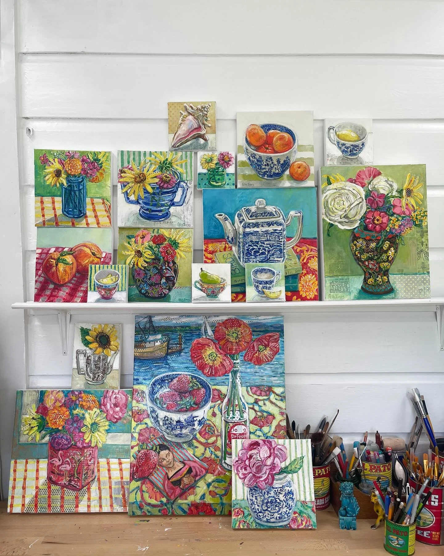 I painted a lot this past month! Here they are. Some have already sold to newsletter subscribers ( thank you SO much) but there are about half of these left. Go take a look through the link in my profile. September painting purchases get a free packa