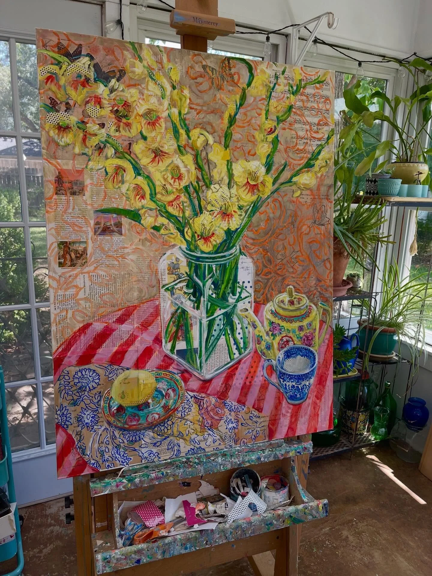 Thankful for @mixhausgallery including these mixed media paintings in their booth @affordableartfairtexas in Austin last weekend. They all found homes! What a wonderful feeling to know that work I&rsquo;m passionate about has connected with another p