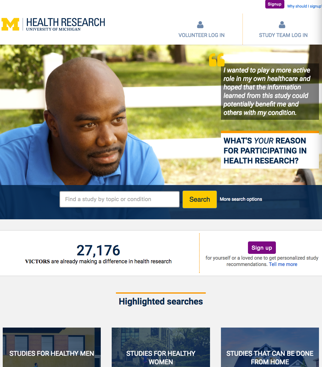 Homepage example showing the master logo