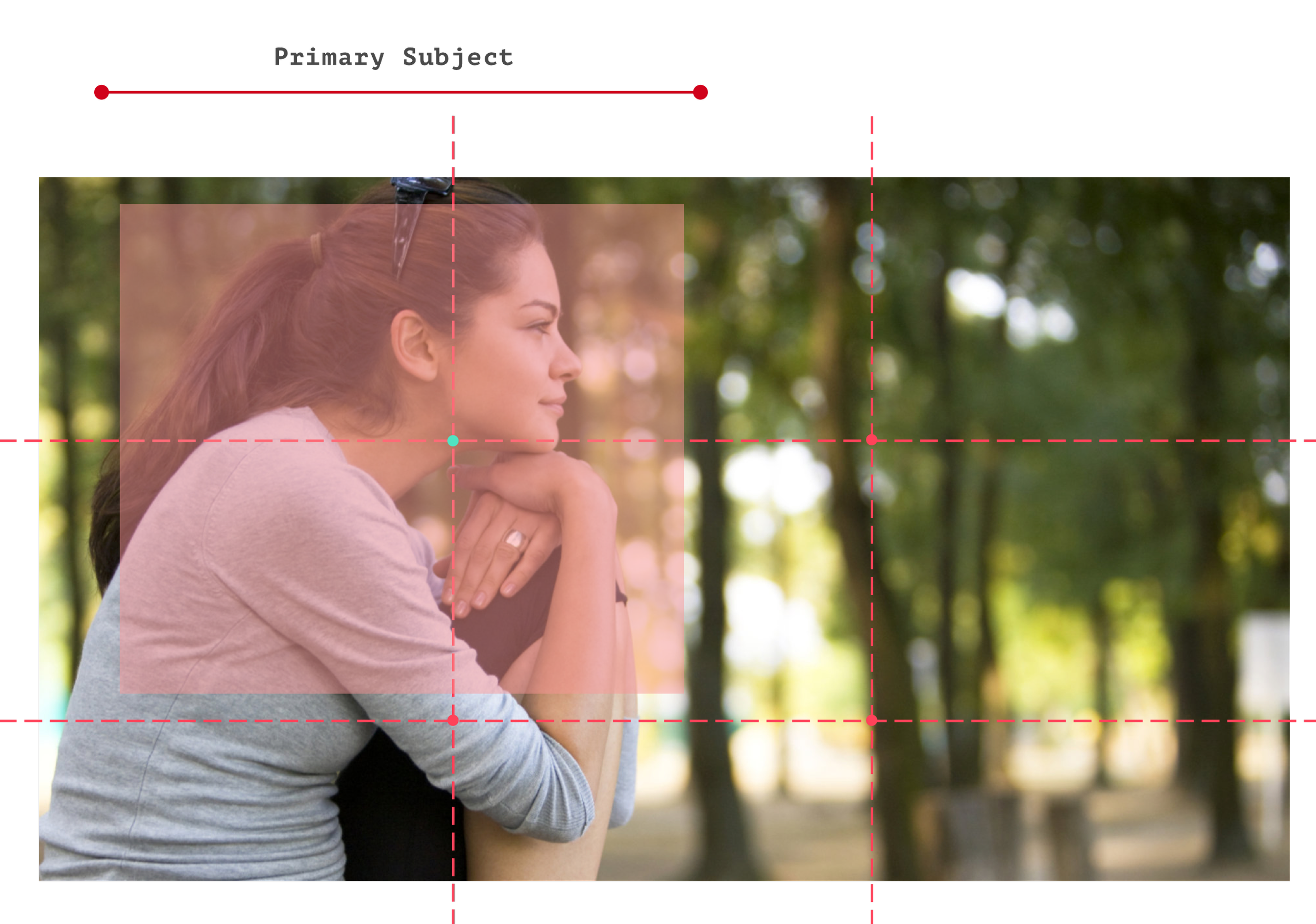 Second rule of thirds example showing subject centered in the top-left third of the image