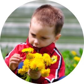 Quote source child holding flowers