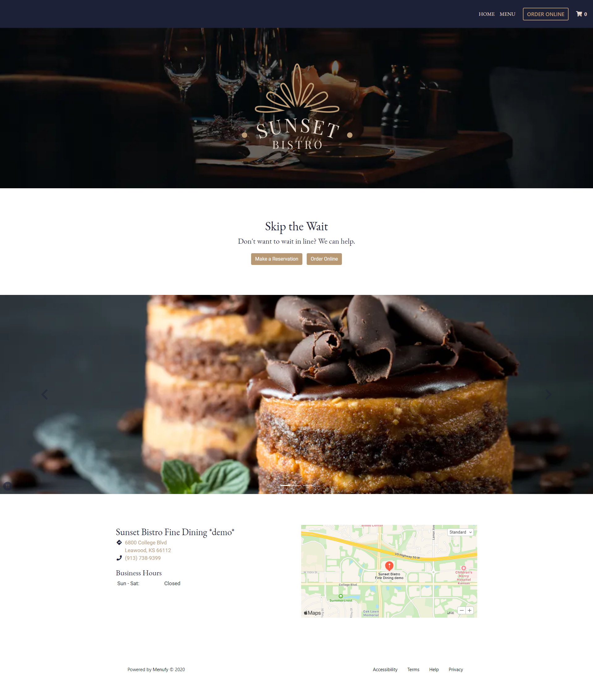 Fine Dining Restaurant Website Design
