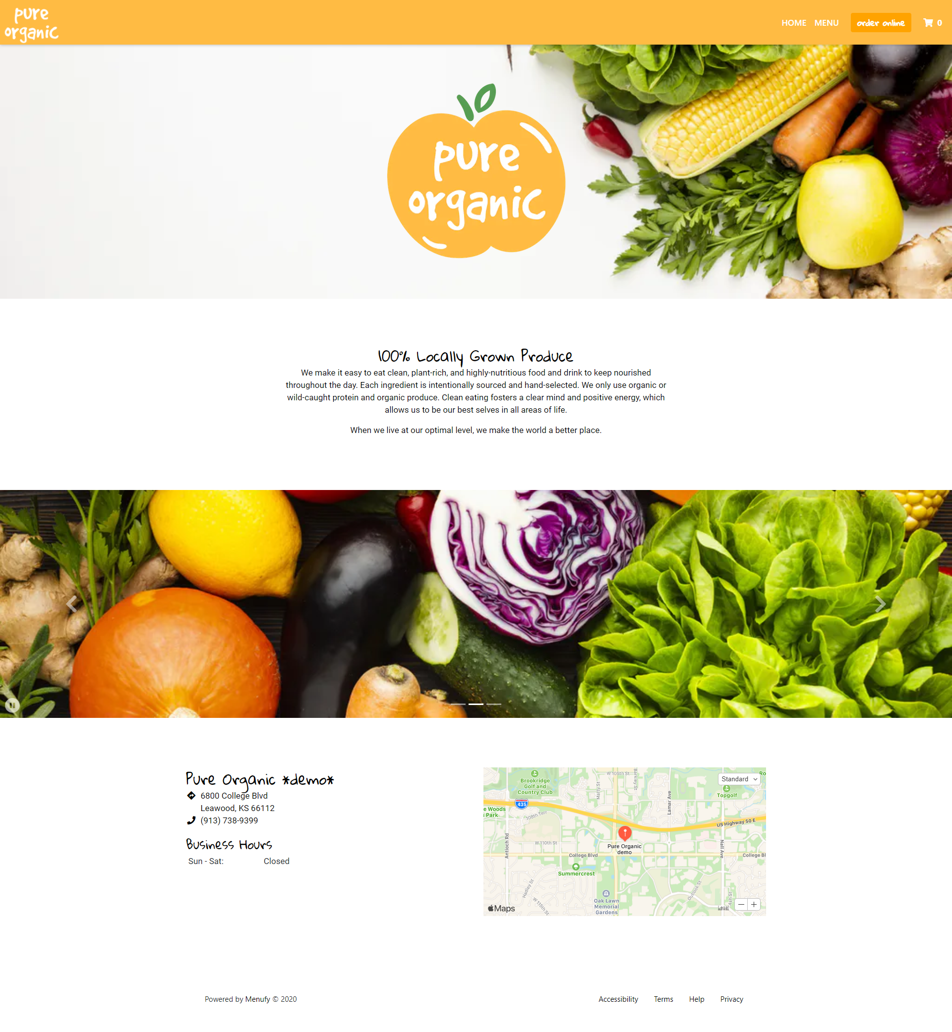 Health-Conscious Carryout Restaurant Website