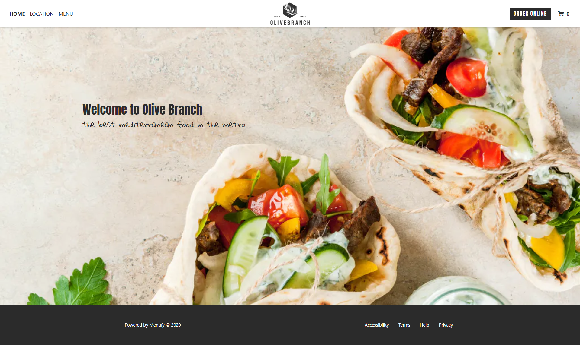 Example Mediterranean Restaurant Website
