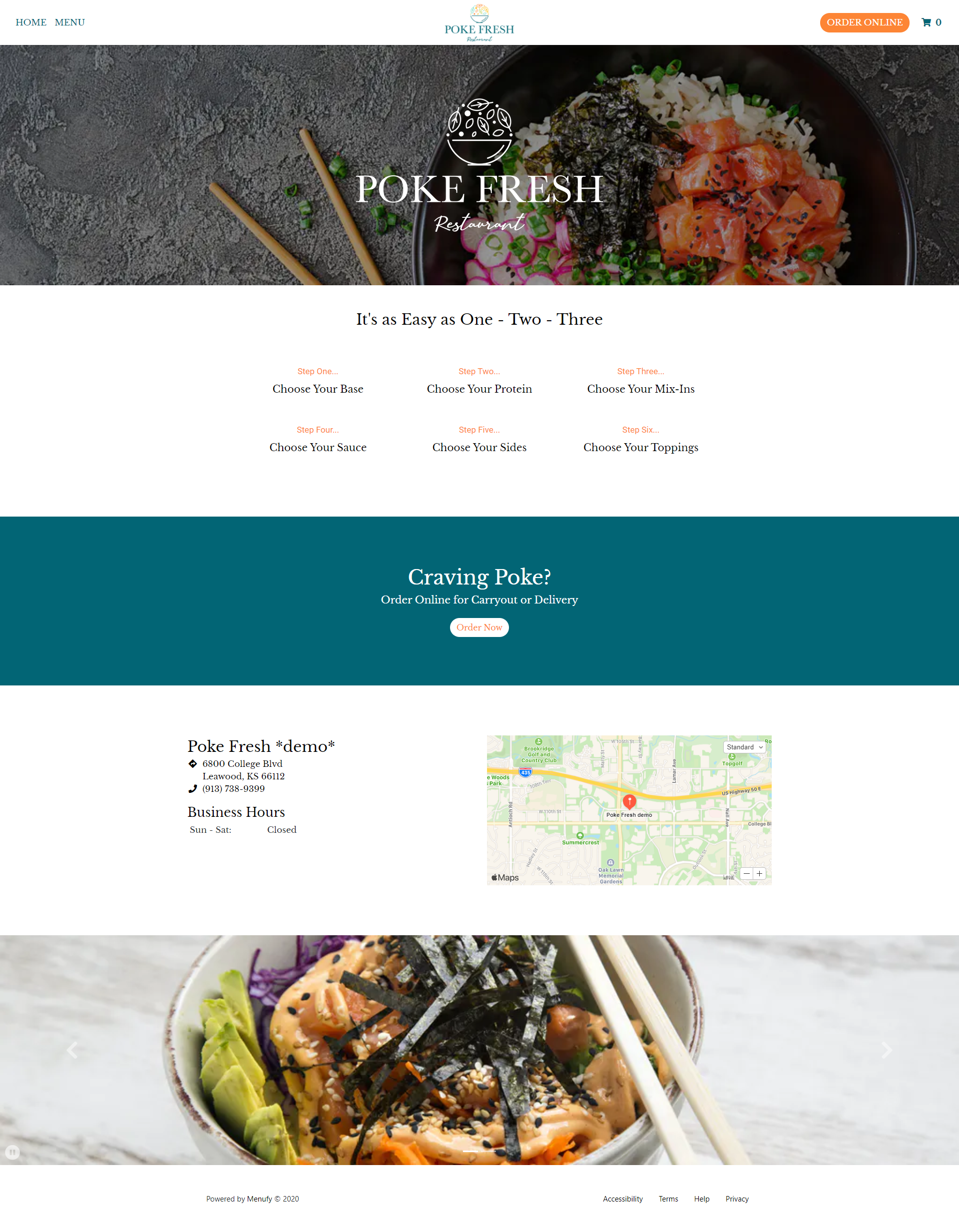 Example Poke Take-Out Restaurant Website