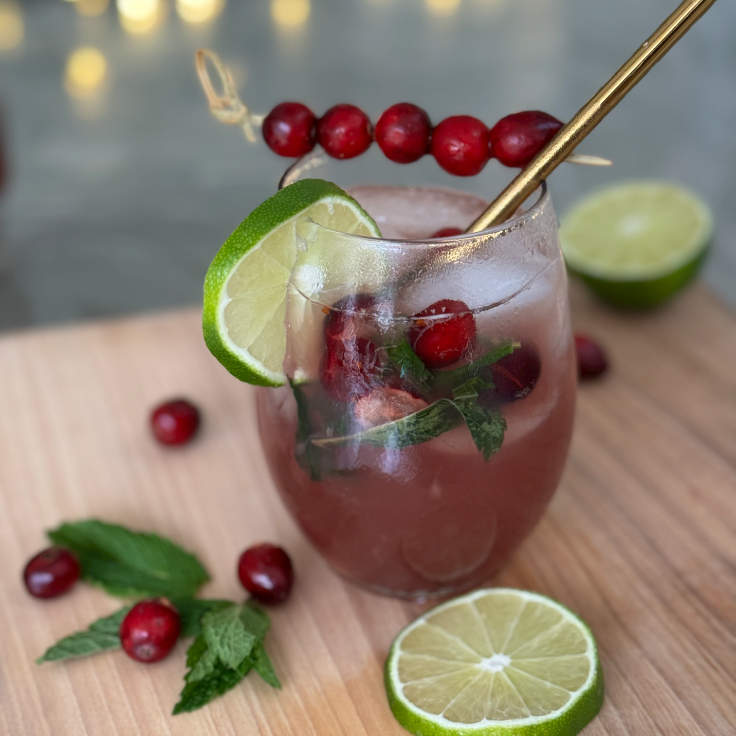 Refreshing Cranberry-Pom Mocktail