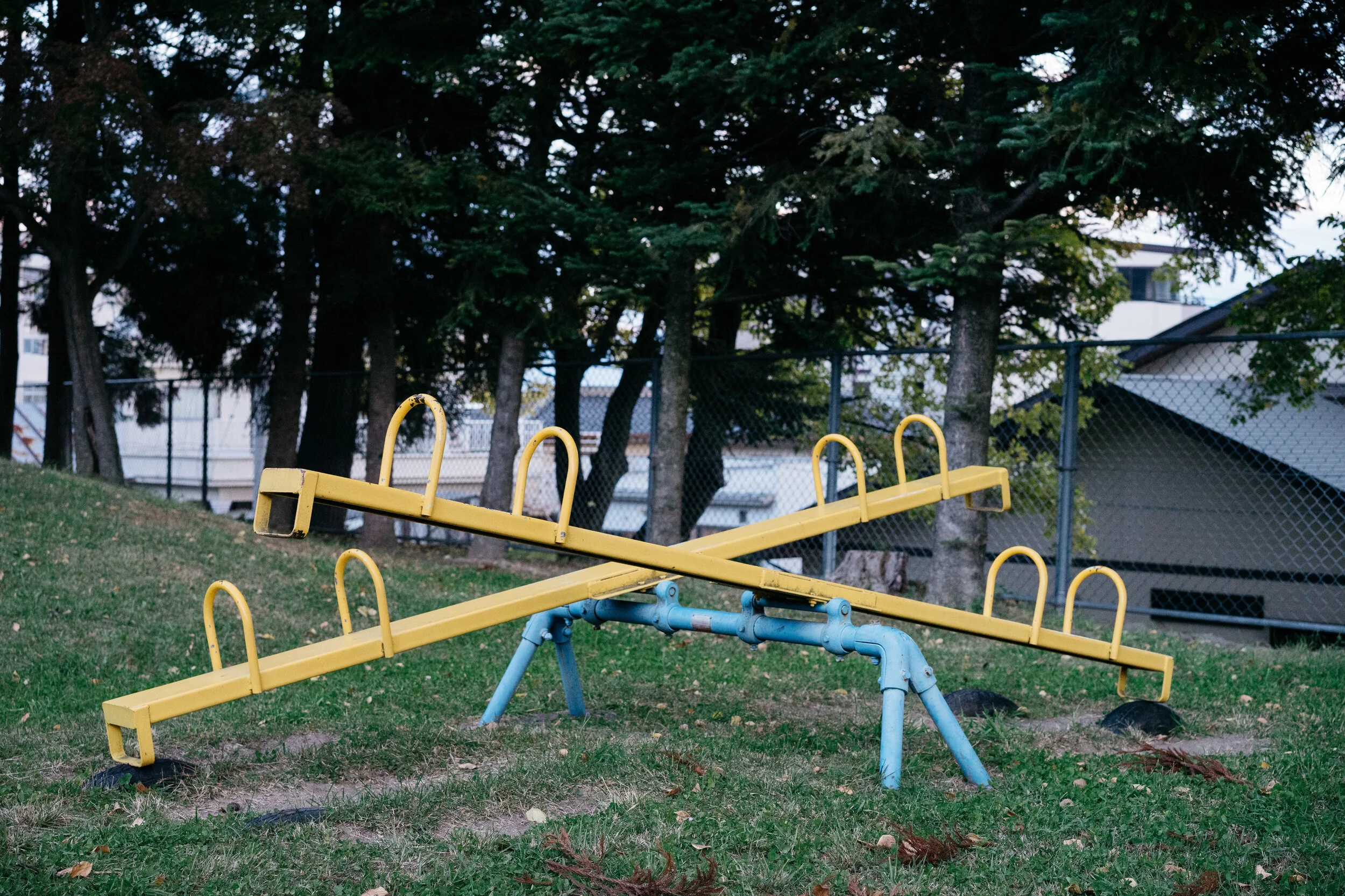 image of teeter totter in a park