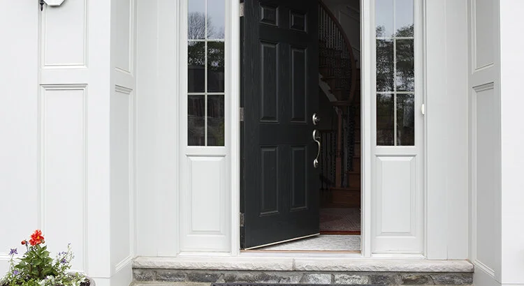 front door showing door ajar