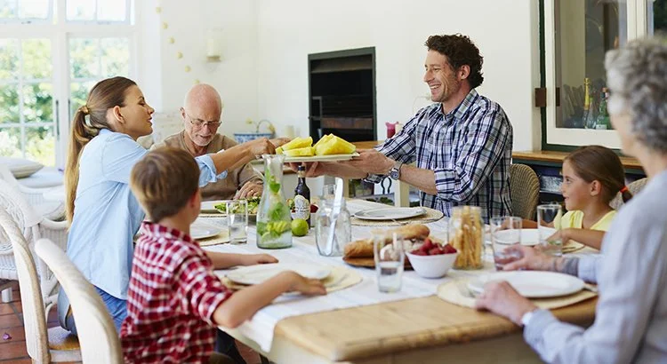 bismarck home owners enjoying a family dinner
