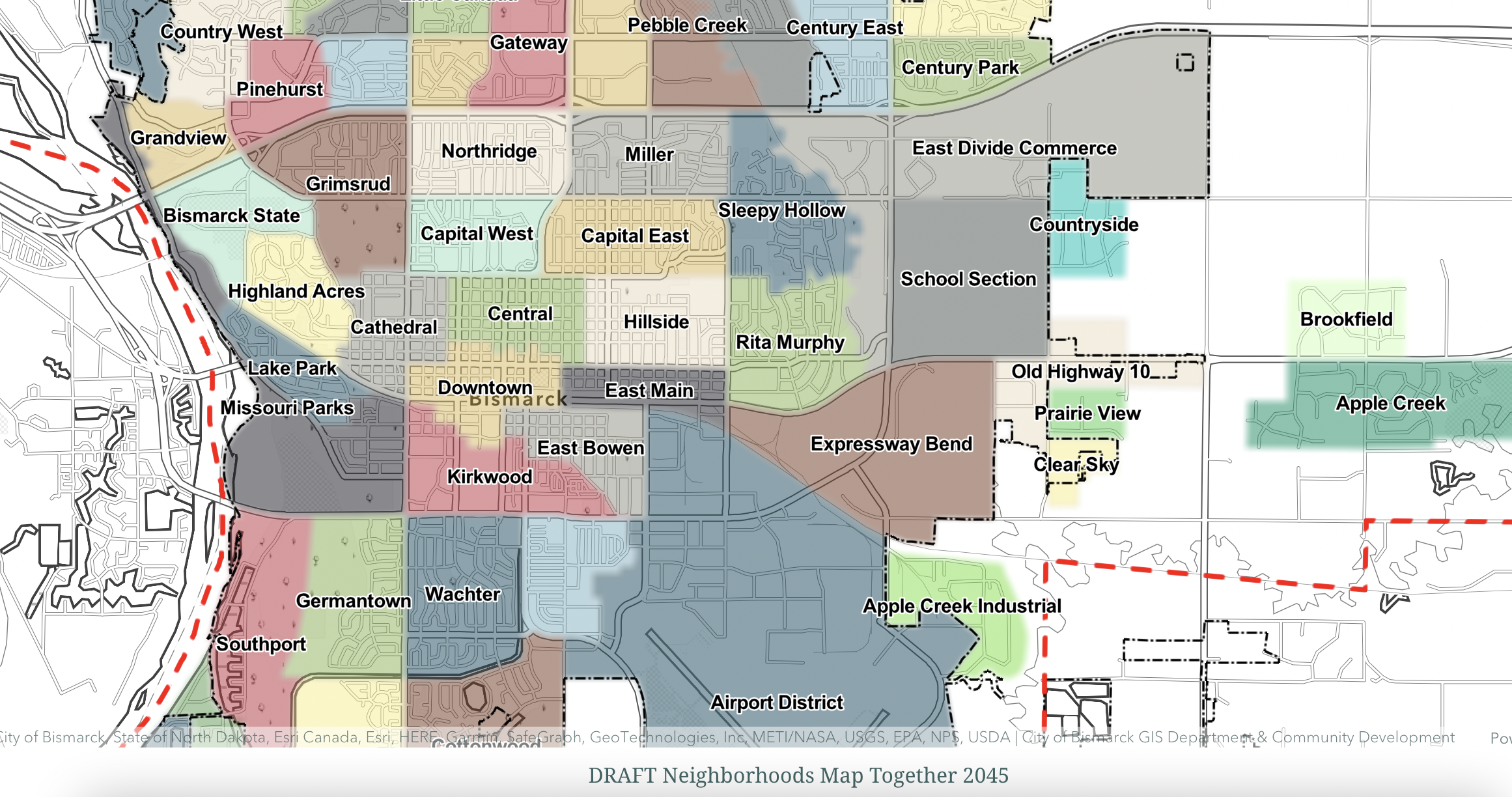 map showing proposed neighborhoods