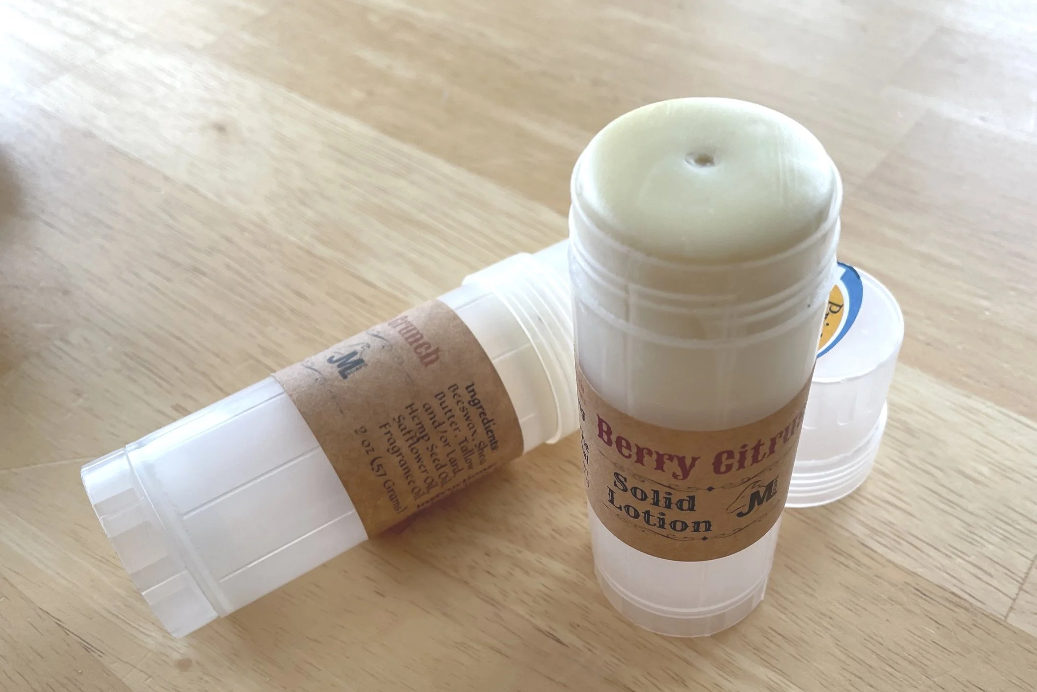 photo of solid body lotion in a tube