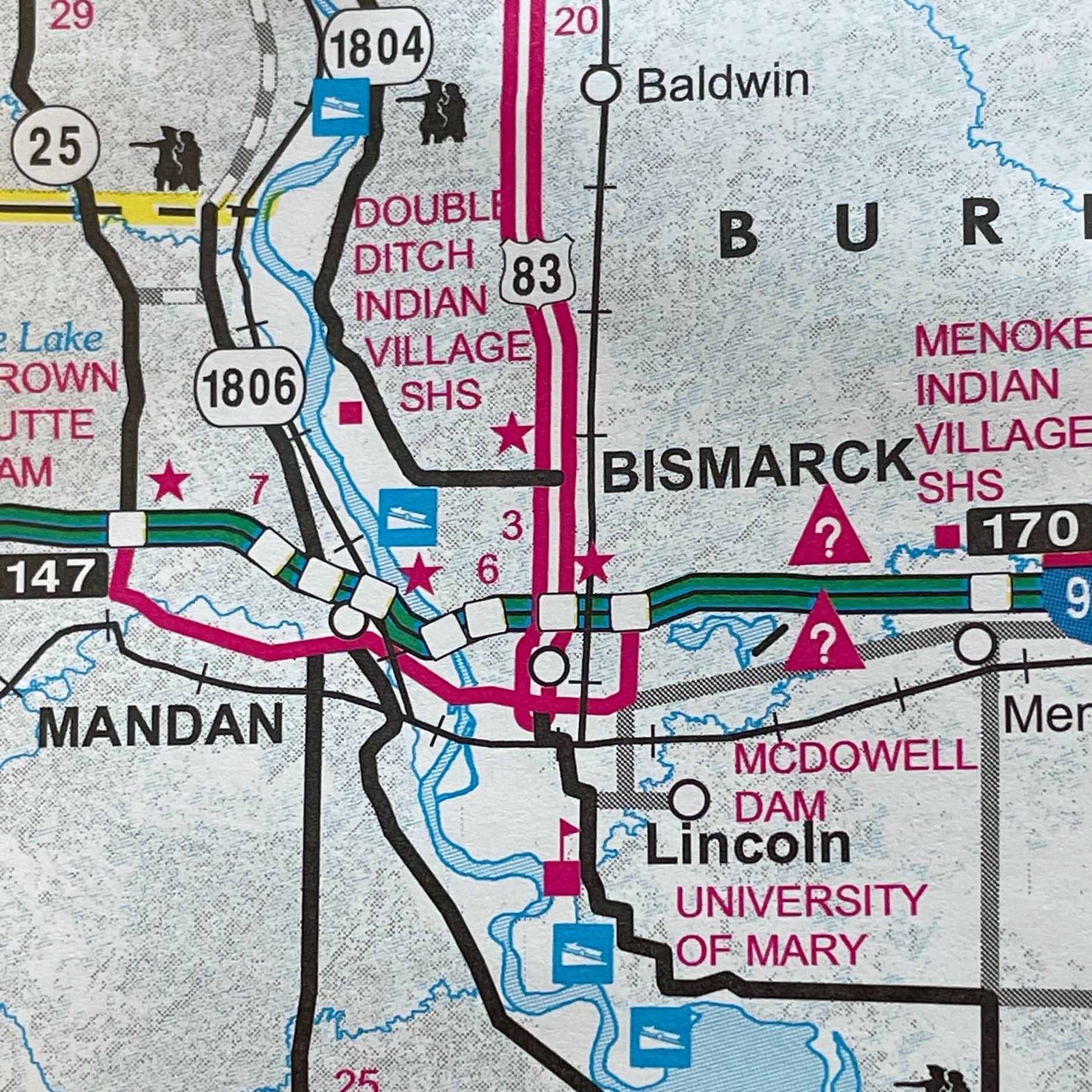map of Bismarck North Dakota