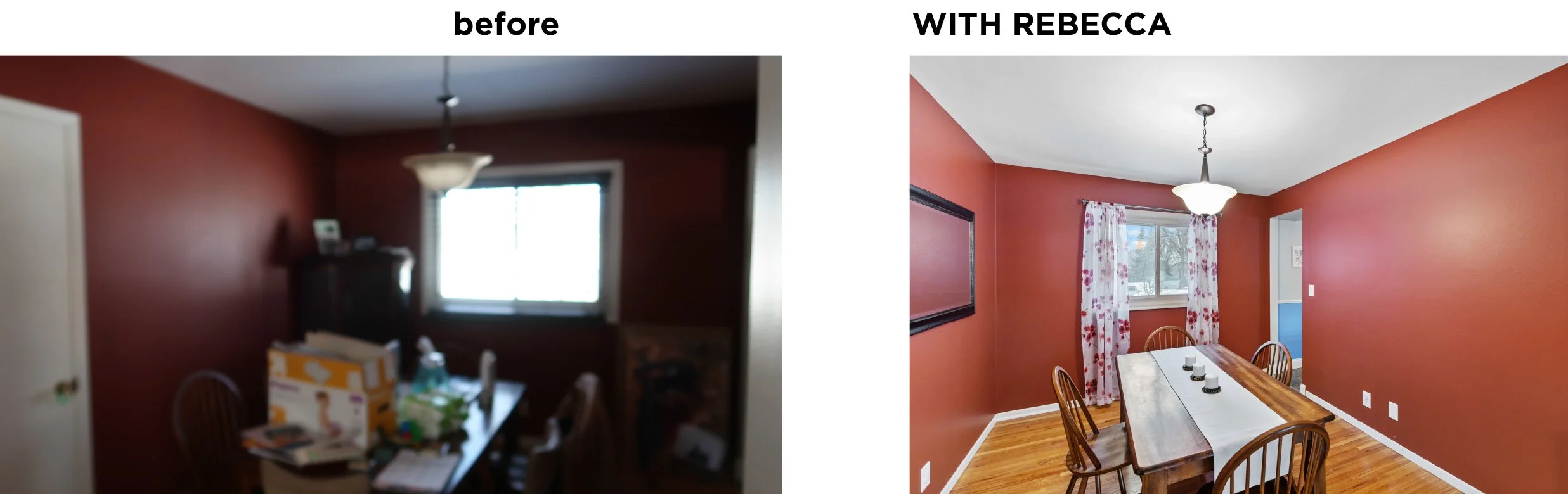 photos showing before and after staging