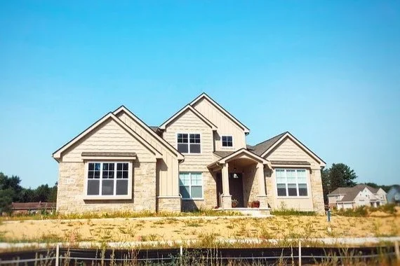 newly built home near the water