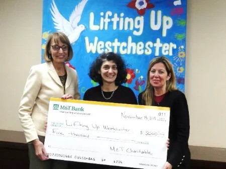 Photo - L to R: Chris Schwartz, Director of Development – Lifting Up Westchester, Anahaita Kotval, Executive Director – Lifting Up Westchester, Ana Paula Saraiva, Vice President – M & T Bank