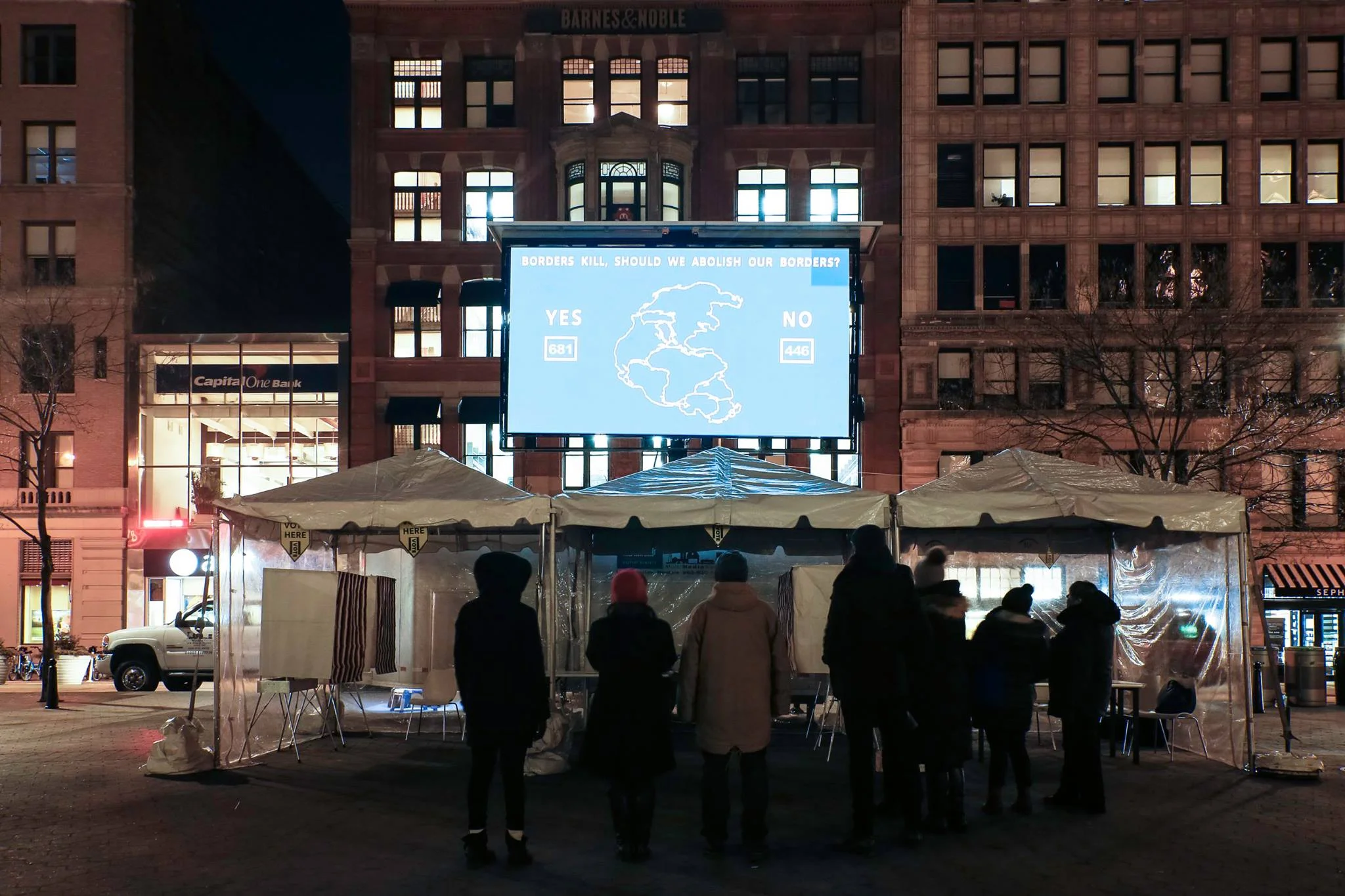 Tania Bruguera on BBC Radio 2 and NY1 Noticias for Referendum at Union Square Park