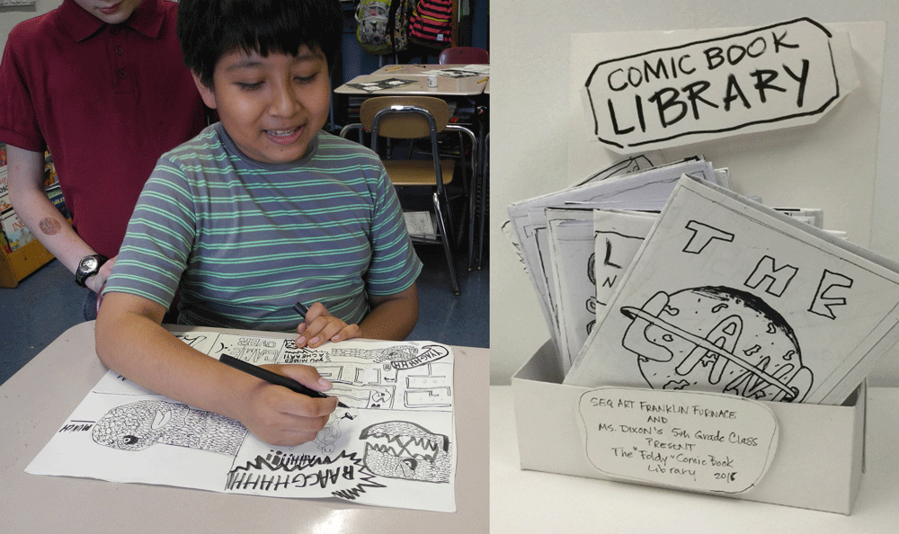 Franklin Furnace Artists teaching SEQuential ART for KIDS at PS217K, PS20K, and PS185K