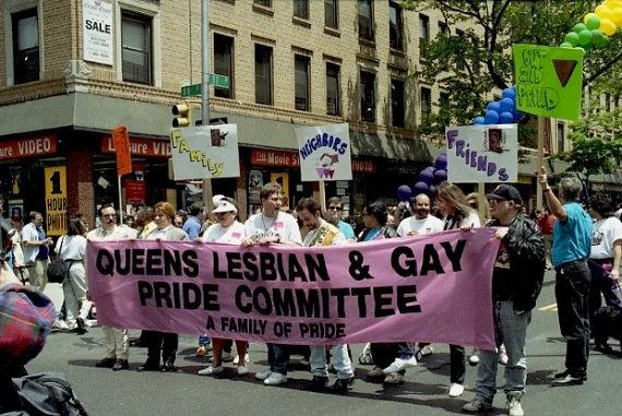 The First Annual Queens Pride Parade in 1993 (Photo: Courtesy Daniel Dromm Photograph Collection, LaGuardia and Wagner Archives, LAGCC, CUNY)