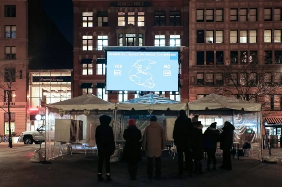 Photograph of Referendum by Tania Bruguera in Union Square.