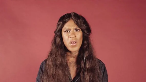 Mykki Blanco and Adinah Dancyger, I Want a Dyke For President, 2016. Video, Performed by Mykki Blanco, Directed by Adinah Dancyger, Text by Zoe Leonard (1992), Produced by Thomas Gorton for Dazed. Make Up by Raisa Flowers, Camera and Sound Assistance by Alice Plati. (Courtesy of the artists and Dazed)