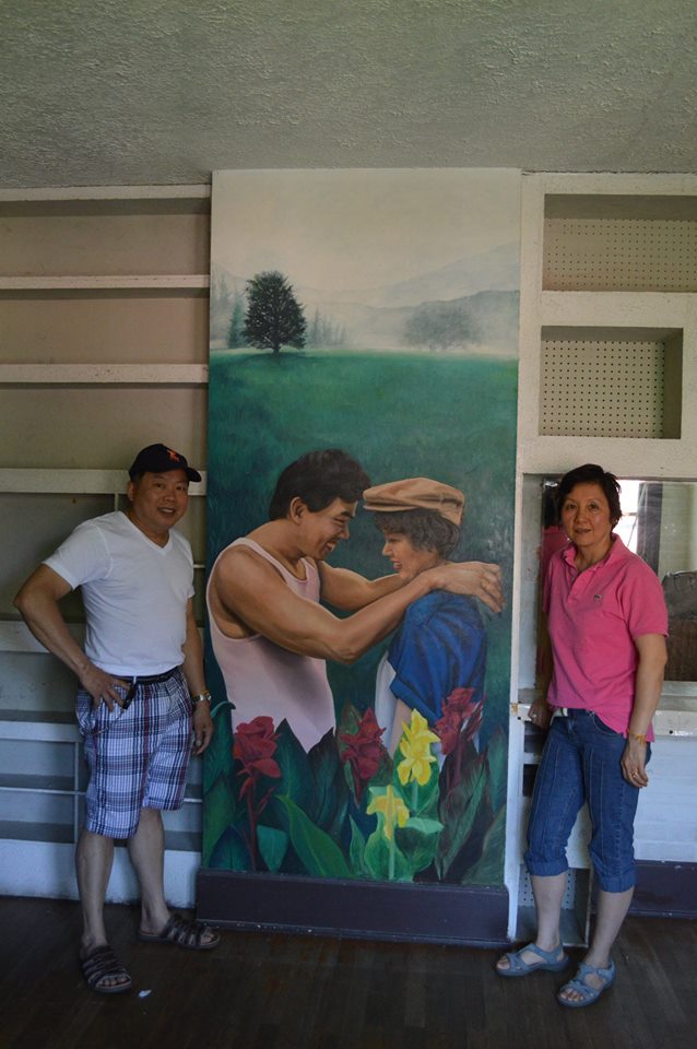 Painting of my wife Pealuan and I at my first home in Rockford