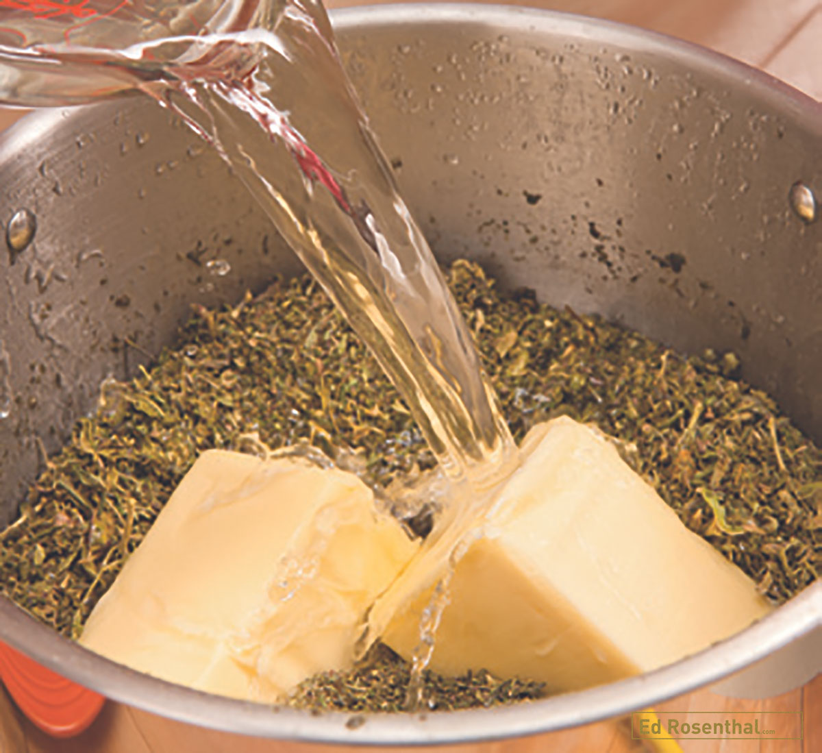 4)	 Marijuana mixed with butter and water in cooking pot