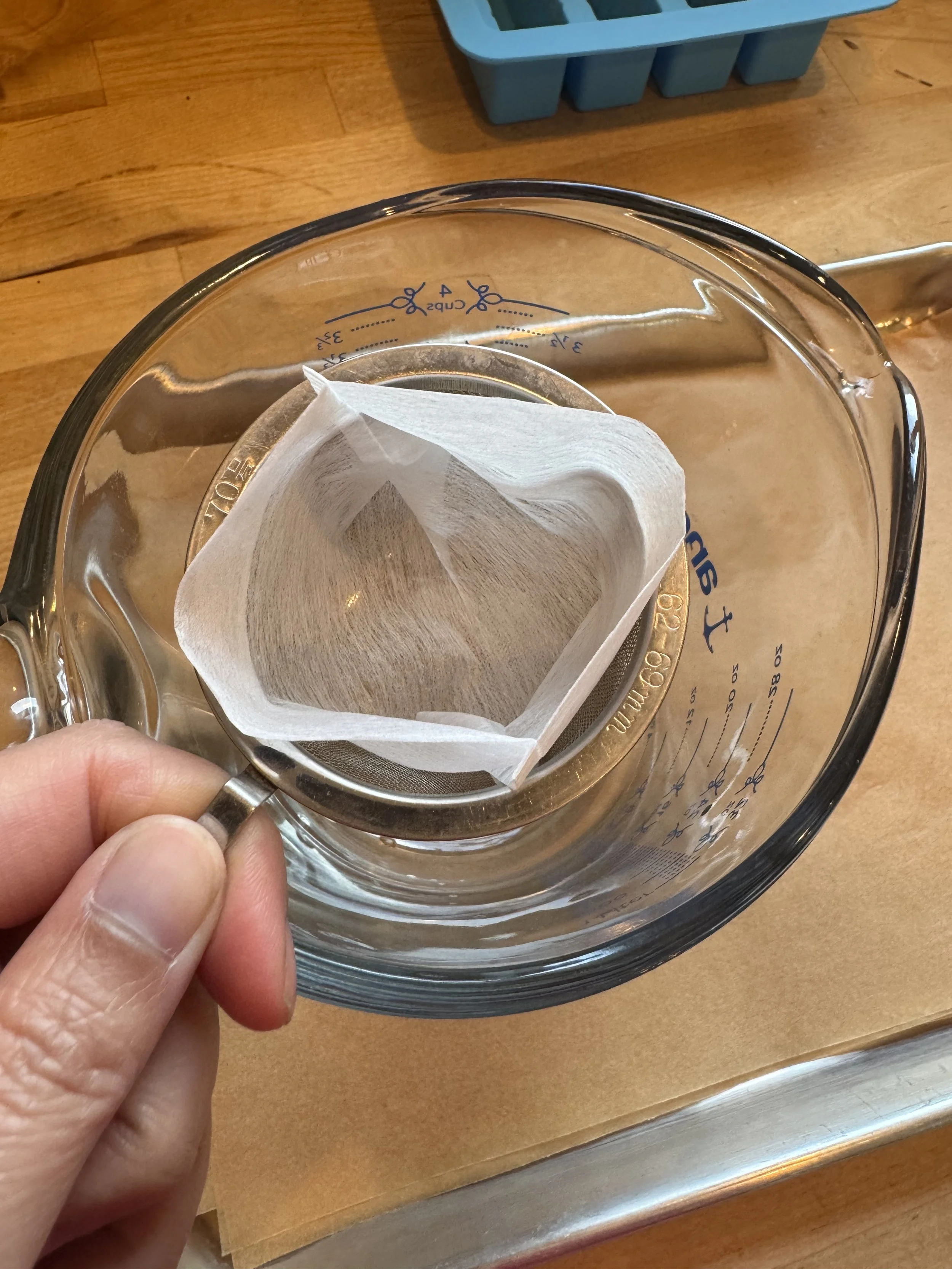 Filter the cannabutter water mixture