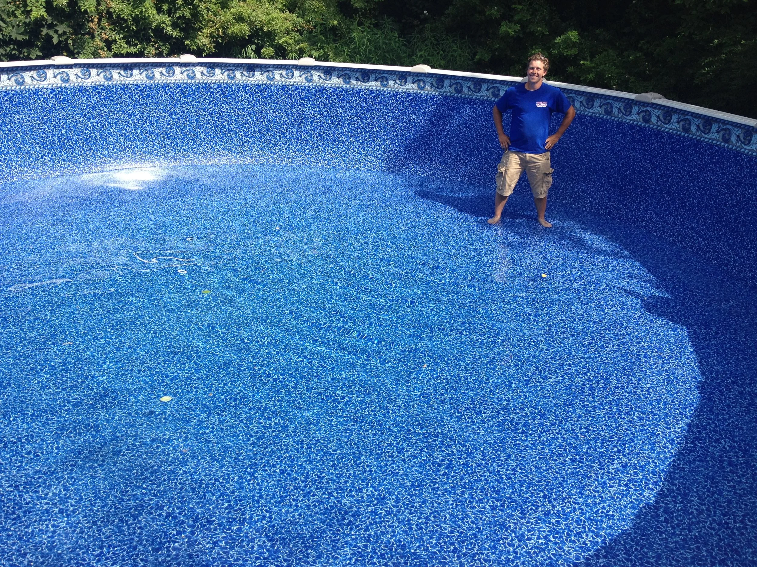Ben on the job, supervising a new pool being filled!