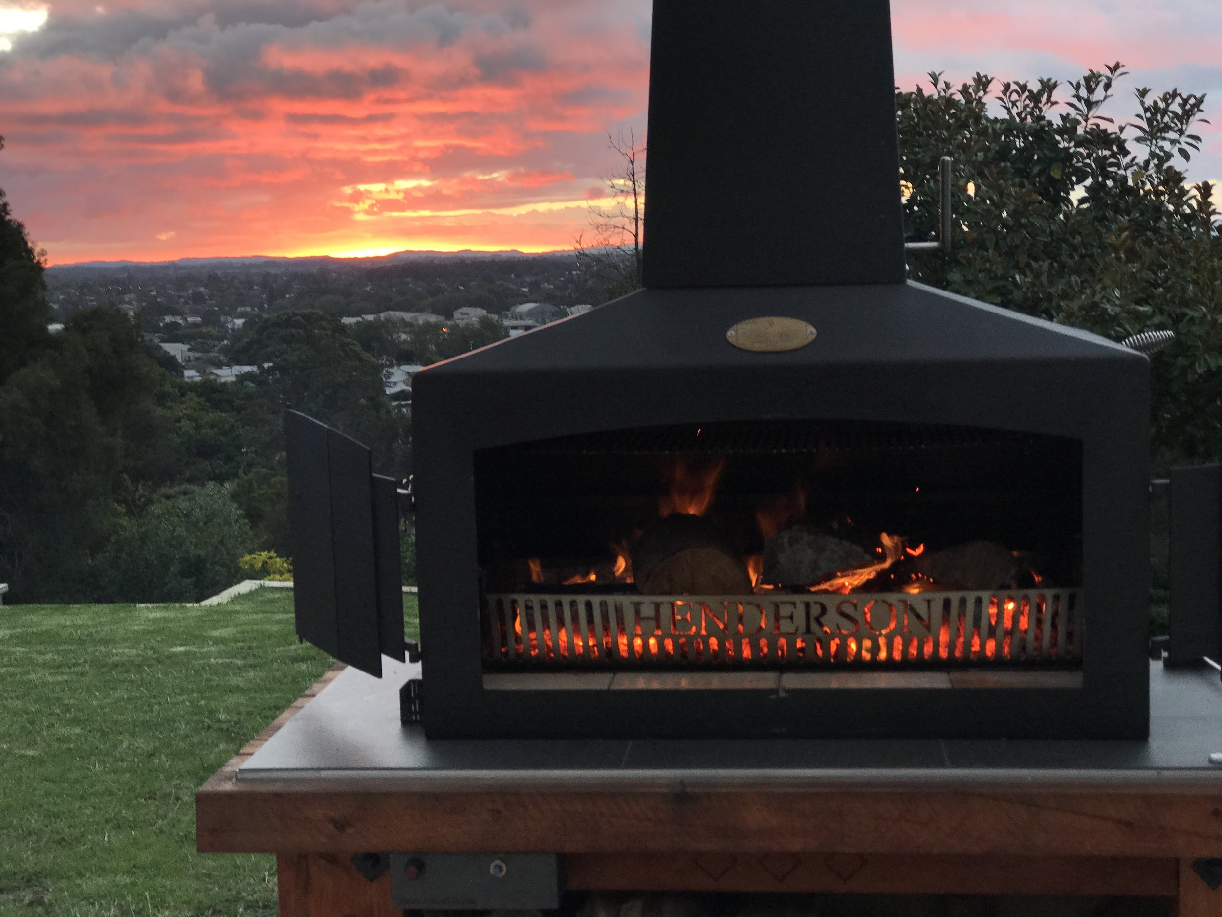 Outdoor Wood Fire NZ Sunset