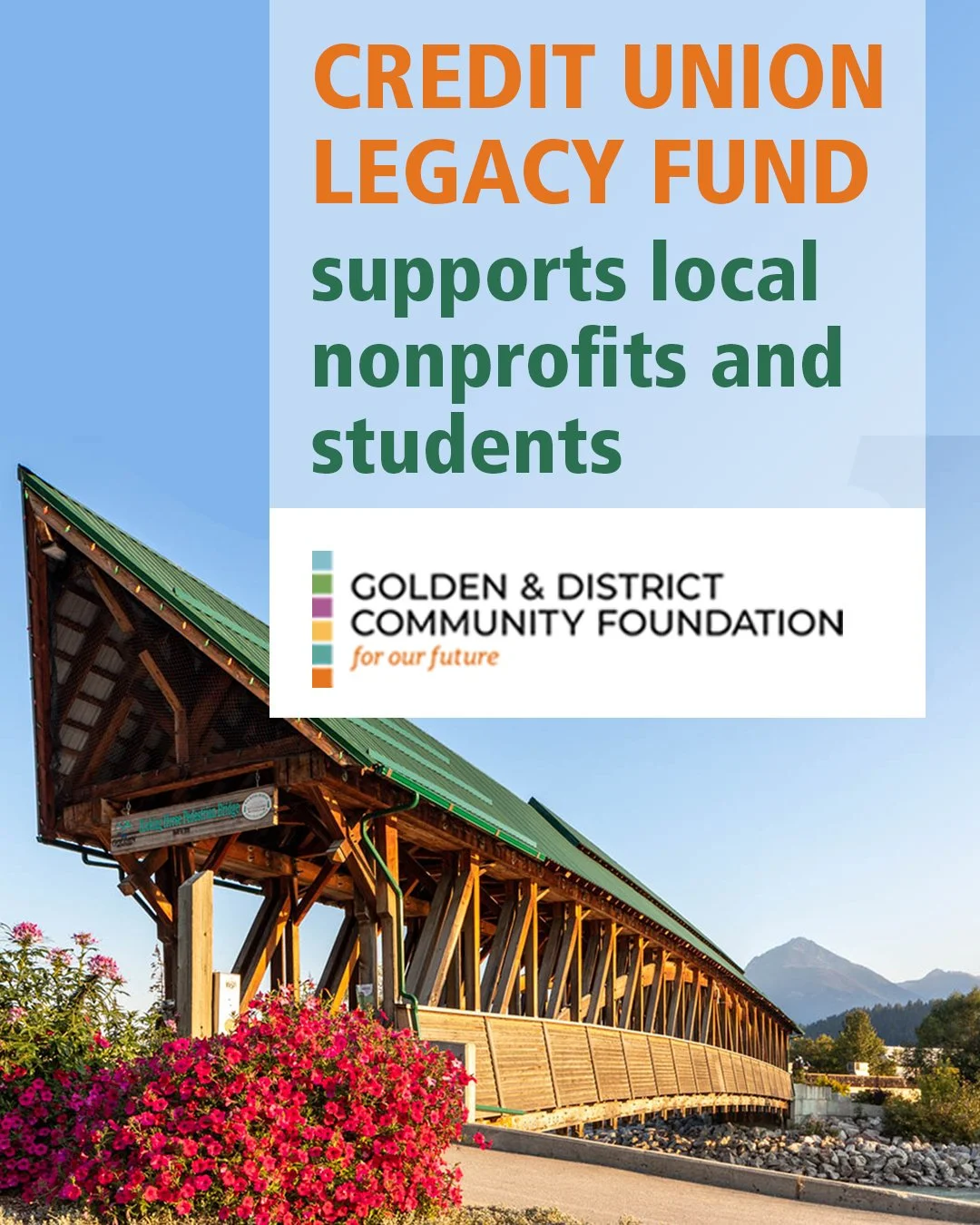 We are pleased to share that the former @columbiavalleycreditunion, now @kootenaysavings, has established a $1 million Credit Union Legacy Fund with the Golden &amp; District Community Foundation! This generous Fund will support Credit Union Impact G