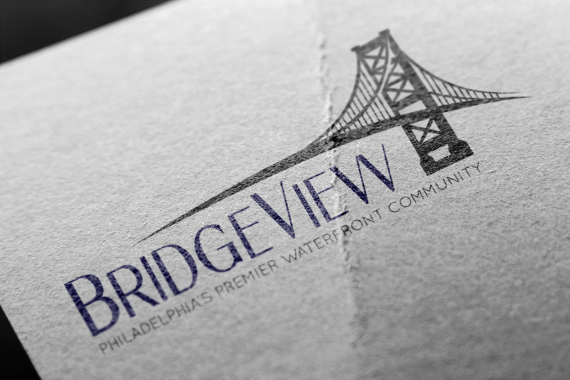  Logo created for Bridgeview housing development in the Queens Village neighborhood in Philadelphia, PA. 
