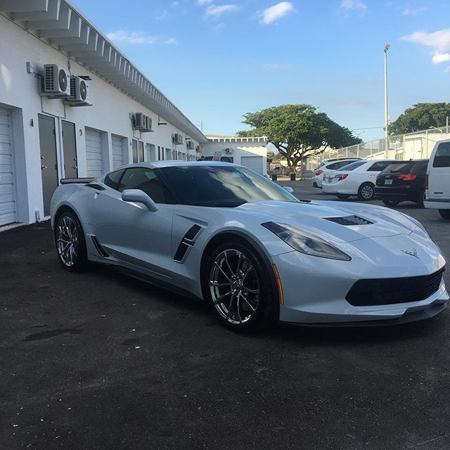 So as it turns out, our last detail of the year also turned into one of our favorites of the year! This beautiful uniquey painted corvette received ceramic pro protection of the paint, wheels and the glass. So this beast will be ready to handle whate