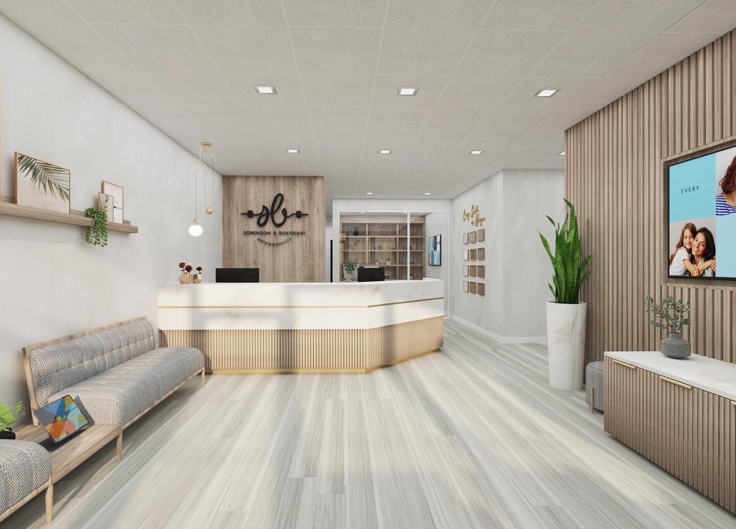 Dental office in the works! Can&rsquo;t wait until this beauty gets built. 

We are so blessed to have the opportunity to design this space and can&rsquo;t wait until construction begins! 

#dentaloffice #rendering #dentist #interiordesign #architect