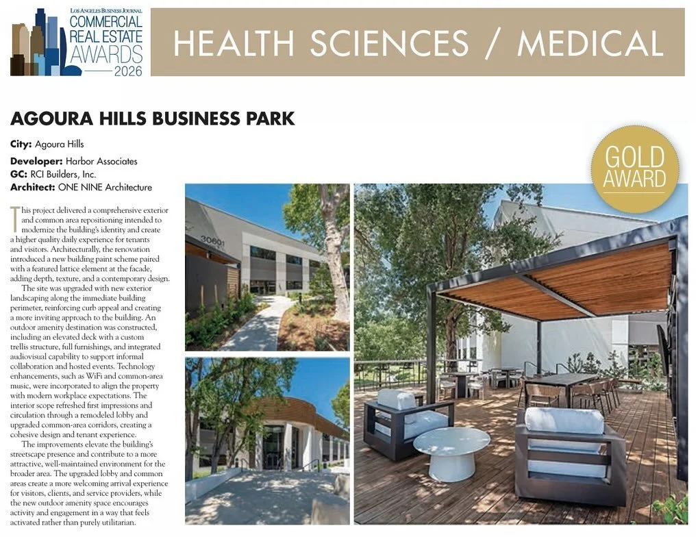 What an honor for our firm to win the Gold Award from the @labusinessjournal at the Commercial Real Estate Awards for our Agora Hills Business Park Project in the category of Health Sciences/Medical.

Such an honor to be selected among other deservin